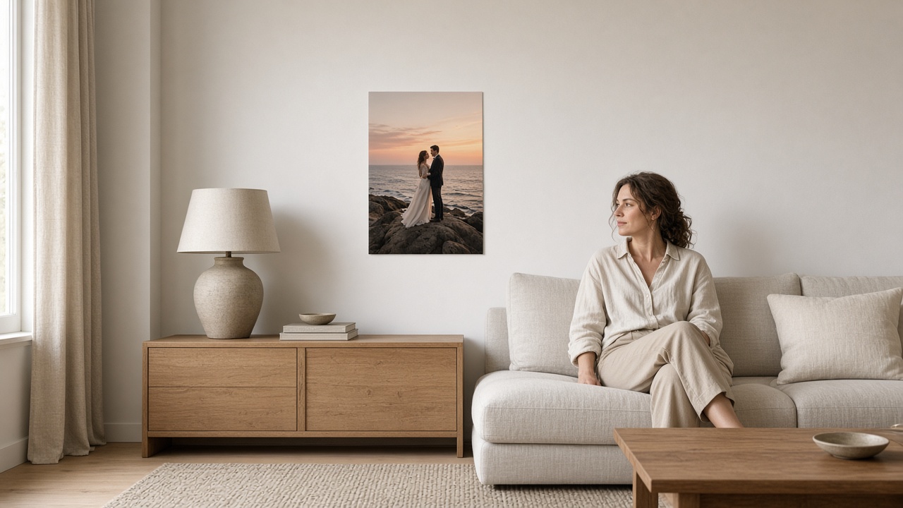 Oinramad väggposter 28×36 i interiör